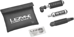 Lezyne Kit Caddy Kit Mit Caddy Sack, Schwarz Für Schrader Und Presta Ventile