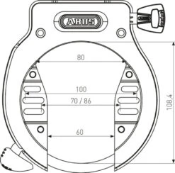 Abus Amparo 4650SL NR Black OE, Rahmenschloss -Fahrrad Serie technical drawing 4650 s sl tif 3